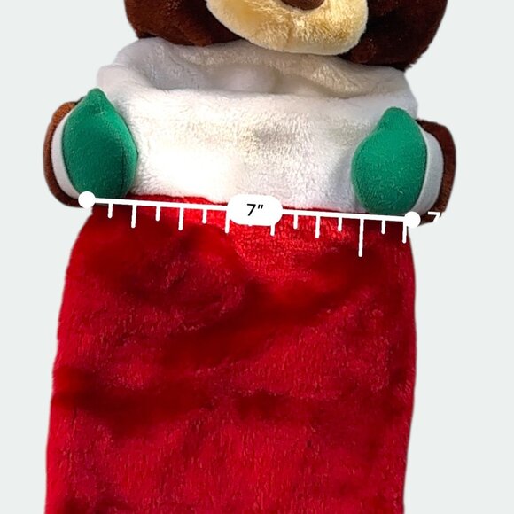 Vintage Christmas Teddy Bear Stocking Plush 24" Red Green Holiday Décor By Weste - Picture 4 of 8